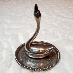 Silverplated Swan Ring Holder